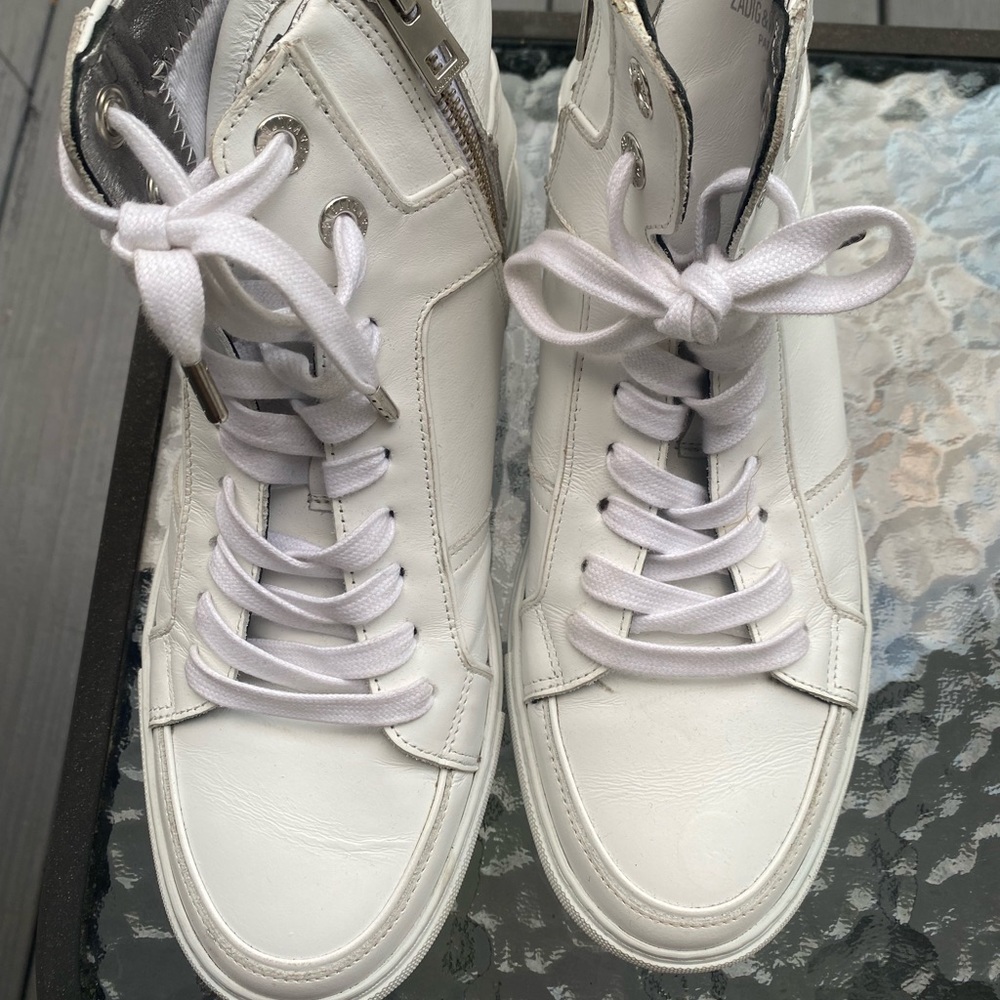 Zadig&Voltaire Lightening Bolt High Top Sneakers
